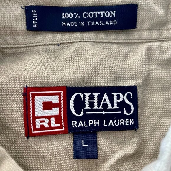 Chaps Short Sleeve Button Down Cotton Shirt Men's Large - Picture 6 of 7